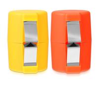 2Pcs Egg Shell Opener, Universal Stainless Steel Egg Peeler for Raw and Hard Boiled Eggs, Washable Eggs Cracker Kitchen Tools for Break and Separate (Orange+Yellow)