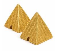 2PCS Egyptian Pyramid Statue, Resin Mini Model Egyptian Pyramid, Gold Giza Style Figurines, Ancient Egypt Collectibles for School Project Diorama Bookshelf Cabinet Home Office Desk Decor 2.09IN/5.3CM