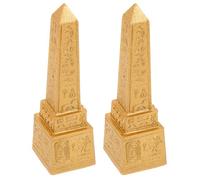 2pcs Egyptian Tower Figurines Resin Ancient Egypt Landmark Desktop Decoration Set for Home Office Table Decor