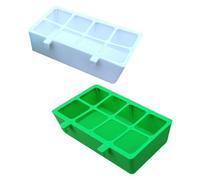 2pcs Eight Compartment Bird Feeder Box for Aviary Cages, PP | Separates Different Feeds, Sturdy Build, for Cockatiel and Finches, Green or White Finish