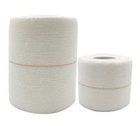 2PCS Elastic Adhesive Bandage, 2.5cm x 4.5 Rugby Strapping Adhesive Bandage Tape for Ankles, Knees, Elbows, Extra Strong, Non-Tear (White)