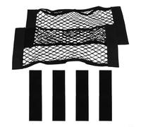 2PCS Elastic Car Trunk Storage Bag with Tape for SUV, RV and Camper Vehicle Organization - 60 x 25 cm Black Nylon Luggage Organ