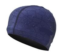 2pcs Elastic Waterproof Fabric Protect Ears Long Hair Sports Swim Pool Hat Swimming Cap For Men & Women Adults For Protection(Deep Blue)