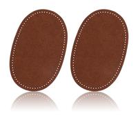 2pcs Elbow Patches for Sweaters, Oval Elbow Knee Patches for Clothes Artificial Leather Sew-On Fabric Elbow Iron Patches Repair Patches for Sweaters Jackets Down Jackets Pants (Brown)