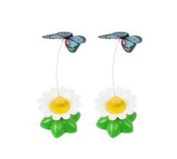 2PCS Electric Cat Teaser Stick Rotating Flower for Indoor Cats | Plastic Build, 1 X AAA Battery Power, 8x8x5.5cm Size, Home Play for Kittens and Cats Random Color