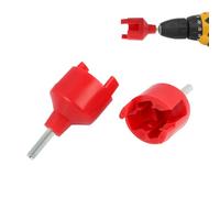 2PCS Electric Fence Insulator Sleeve, Electronic Fence Installation Tools, Quick Install Plastic Adapter for Fence Ring Insulators, Compatible with Most Screws, Red Chuck Keys for Cordless Drill