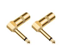 2Pcs Electric Guitar Amp Cable Heads 6.35MM Metal Connectors for Rock Band Stage Playing