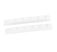 2Pcs Electric Guitar Bone Nuts 6 String Pre Slotted Guitar Nut Replacement with String Positioning Grooves for Guitar Players (White)
