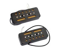 2pcs Electric Guitar Gmb208 Soapbar Single Coil Pickups Black | Metal Set for Replacement Use, Bass and Guitar Application, Easy Fitting, Black Finish
