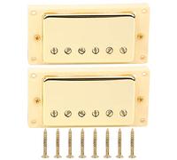 2Pcs Electric Guitar Pickup Set, Ceramic Bridge Pickups for LP Electric Guitar, High Output 8.2K - 15K Resistance with 8 Mounting Screws, Black and Yellow Options (yellow frame)