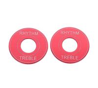 2PCS Electric Guitar Switch Gaskets Three Gear Toggle Switch Indicator Washer Rhythm Treble Ring Plate (Red)