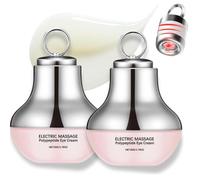 2PCS Electric Massage Eye Cream for Dark Circles&Puffy Eyes, Anti-Wrinkle & Firming Caffeine Eye Gel, Firm&Smooth Fine Lines, Tired Eye Refreshment with Gentle Vibration,Moisturizing Under Eye Cream