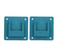2PCs Electric Tool Holder Power Drill Hanger Machine Storage Rack Wall Mount Bracket Fixing Devices 3.7 x 3.7 x 0.7in Compatible for Makita 18V Electric Tool(Cyan)