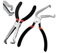 2Pcs Electrical Disconnect Pliers,Electrical Connector Pliers for Cars, Portable Fuel Line Disconnect Tool Set, Automotive Hose Disconnect Tools for Push Tab Style Plugs (60° + Straight)