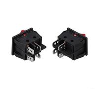 2PCS Electrical Power Switch for Welding Machine and Heater 30A 250V 4Pin with LED Indicator Light Snap Fit IP65 (Red)