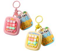 2Pcs Electronic Tic Tac Toe Game, Portable Noughts and Crosses Games with 9 Modes, Lanyards Handheld Puzzle Games Console for Kids and Adults, Family Party Toys for Age 3+