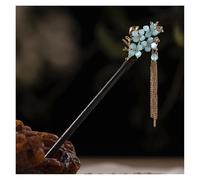 2pcs Elegant Antique Floral Braided Hair For Women Wooden Clips For Banquets With Headwear for Buns & Updos(Style 04)