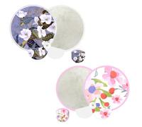 2Pcs Elegant Foldable Hand Fans, Handheld Round Folding for Outdoor Indoor Travel, Event, Party Decorations Festival Foldable Fan Handheld Compacts Cooling