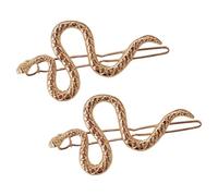 2pcs Elegant Snake Shape Hair Clips For Women Stylish Metal Hairpin Side Bangs Holder Trendy Headwear Accessories