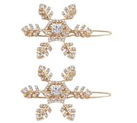 2pcs Elegant Snowflake Hair Clip Rhinestones Decoration Pin Makeup Hairclip Accessories Romantics Hairpin