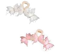 2Pcs Elegant Valley Flower Hair Clips Strong Stable Flower Hair Claw Clips Non-Slip Metal Orchid Clamps Hairpin for Thick Thin Barrettes