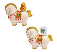 2pcs Elegant Whirling Horse Figurine Handcrafted Eastern Design Ornaments for Desk Shelf Showpiece Positive Meaning Contemporary Horse Sculpture