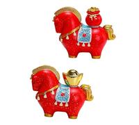 2pcs Elegant Whirling Horse Figurine Handcrafted Eastern Design Ornaments for Desk Shelf Showpiece Positive Meaning Contemporary Horse Sculpture