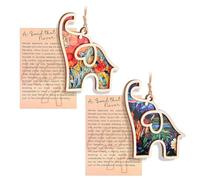 2pcs Elephant Friendship Ornaments, Friendship Gifts Sisterhood Elephant, Wooden Elephant Ornament with Story Card, Thoughtful Friendship Gift, Easter Gift Giving, Home Decoration