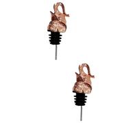 2pcs Elephant Head Shaped Wine Pourer Stopper, Alloy Bottle Seal | Creative Funny Decor for Wine and Liquor Bottles, Instant Pouring without Decanting, Home Bar Use