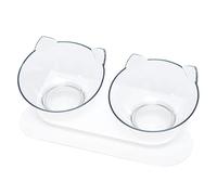2pcs Elevated Tilted Raised Cat Food Bowl Transparent Pet Feeder for Small Dogs Kitten