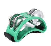 2PCS Elliptical Box Drum Jingle Tambourine Percussion Instruments Accessory Hand Foot for Party(Green)