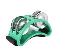 2PCS Elliptical Drum Companion Hand Foot Jingle Children Musical Educational Tambourine Percussion Instruments For KTV Party for Party(Green)