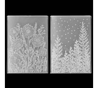 2pcs Embossing Folders, 4.5x6.3 Inch Textured Daisy Flower 3D Tree Woodland Background Plastic Embossing Folders for Card Making Scrapbooking Paper Crafts