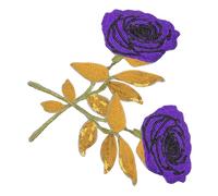 2pcs Embroidered Fabric Patch with Sequins, Purple Rose Applique | Vintage Inspired Style, Reversible Shimmer Detail, for Dresses and Sweatshirts, DIY Crafting and Small Flaw Coverage