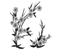 2Pcs Embroidery Applique Sew On Fabric Collar Patches Embroidery Flower Patches for Wedding Gown Dress Clothing Jeans Easy Iron On
