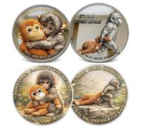 2PCS Emotional Support Coin, Punch Monkey Challenge Pocket Coin, Double-Sided Collectible Token, Inspirational Mental Health Motivational Encouragement Anxiety Depression Recovery Gift B)