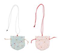 2pcs Empty Daisy Drawstring Sachet Pouches in Brocade for Home Decor | Embroidered Floral Finish, Reusable Portable Shape, Wardrobe Aroma Use, Drawer Storage, Closet Freshening