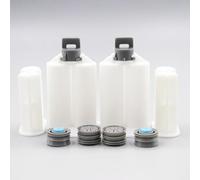 2pcs Empty Double-barrel Syringe 25ml A/B Rubber Hose 1:1 Mixing Ratio 2 Sealing Pistons and 2 Manual Push Rods 1 Set