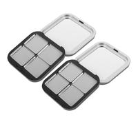 2pcs Empty Eyeshadow Palette Magnetic Makeup Case with Four Grids | Matte Iron and ABS Design, DIY Refill Organisation, Includes Trays, for Daily Use and On-the-go Touch-ups