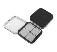 2pcs Empty Eyeshadow Palette Portable Black Magnetic Makeup Box | ABS Plastic Organiser with Iron Trays, Four-grid Layout for Highlights and Makeup Refills, Home Display