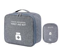 2Pcs Empty First Bag Large Capacity Portable Caregivers Medical Supplies Organizers Portable First Medicine Storage Pocket Large Capacity Storage, Gray