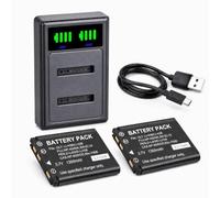 2Pcs EN-EL10 Li-40B NP-45 Battery&Charger for Olympus Fujifilm Kodak Pentax | 2026 Upgraded Cell, Compatible with Models: μ1060, μ700, TG-320, μ760, NP-80, NP-82, jx500, KLIC-7006, D-LI63 D-Li108