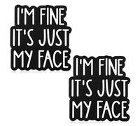 2pcs Enamel Pin Badges, Ymapinc I'm Fine It's Just My Face Funny Pin Badgefor Adults, Hilarious Sassy Bag Pins & Lanyard Pins for Lanyards/Bags/Vest/Purse, Funny Badge for Daily Wear