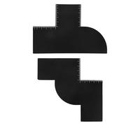 2pcs Enhancement Card for Barbers, Plastic W and T Shape Hairline Shaping Tool with Measurement Indicators Reusable Hairline Beard Line up Tools Color Spray Enhancement Card for Barbers Men