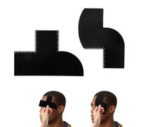 2pcs Enhancement Card for Barbers, Reusable Hairline Shape Up Line Up Tool with Measurement Indicator Beard Guide Template for Hair Barber Accessories (T + S Shape)