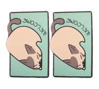 2pcs Entrance Door Mat with Pvc, Super Absorbent Washable Ground Mat | Comfortable Touch, Relieves Pressure and Fatigue, for Bedroom Use, Bathroom Floor Mat