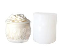 2Pcs Epoxy Crystal 3D Anniversary Rose Decorative Container Storage Box Molds for Rings Jewelry Storage Home Decor Rose Decorative Jar Mold