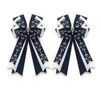 2PCS Equestrian Hair Bows for Women, Navy Blue Handmade Horse Bit Equestrian Elastics Hair Accessories Gifts Horse Equestrian Show Bow for Horseback Riding Competitions