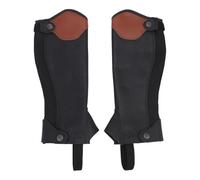 2PCS Equestrian Half Chap, Cowhide Half Chapes for Youth Unisex with Full Length Zipper Protective Gear for Horse Riding (CM)