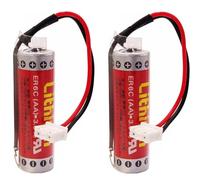 (2pcs) ER6C PLC Battery (AA 3.6V 1800mAh) with Plug for FX F2-40BL + Plug